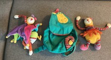 O/ Doudou Moulin ROTY Dragobert Lutin Réversible + Sac A Dos Dragon Bleu Rose ..