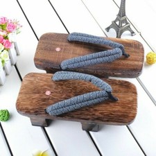 Hommes en Bois Tongs Japonais Kimono Geta Sabots String Sandales Pantoufles