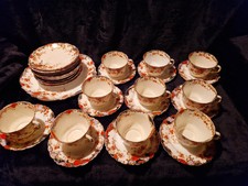 Service à thé Aynsley ancien – Porcelaine anglaise Imari style – Vers 1900-1920