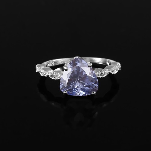 Bague fiançailles saphir bleu - bague,