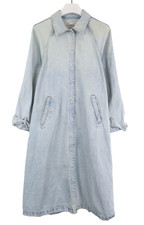 Veste Zara Manteau Femme M-L En Jean Délavé Bleu Avec Col À Snap