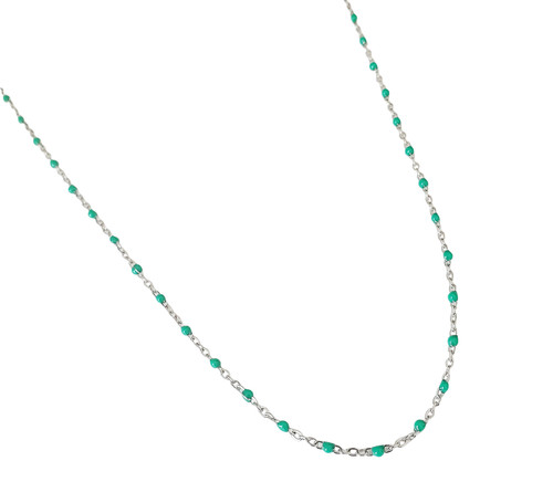 Collier perles résine vert - perles,