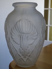 ANCIEN VASE VERRE COULEUR DEPOLI  ht 22 cm STYLE ART DECO MADE IN FRANCE