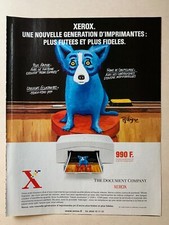 PUBLICITE 2001 - XEROX IMPRIMANTE - BLUE DOG GEORGE RODRIGUE