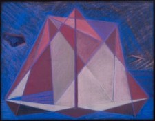 Ernst Wrede (1907-1973), artiste suédois. Pastel sur papier. Composition cubi...