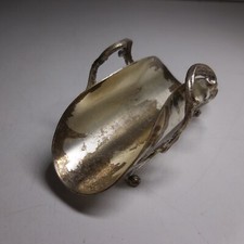 N24.73 métal argenté panier miniature vide-poche vintage 1930 fait main art Deco