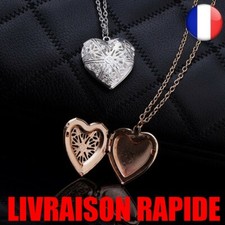 Collier Creux Coeur Pendentif Bijoux Mode Amour Love Photo Géométrique Ouverture