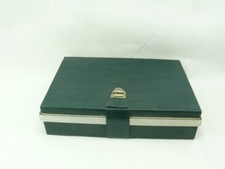 Valise vintage de trousse de premiers soins étui rigide bord aluminium vert #...