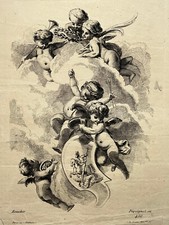 Cherubins GRAVURE Auguste Pequegnot FRANCOIS BOUCHER XIX°