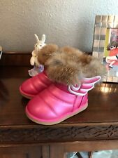 Real Rabbit Fur and PU Leather Winter Children Snow Boot