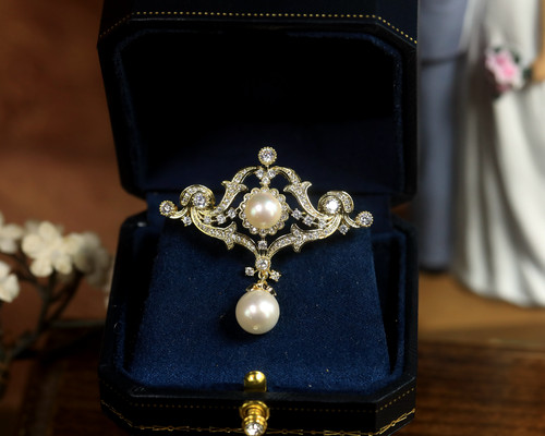 Broche dentelle serti blanc - broche,