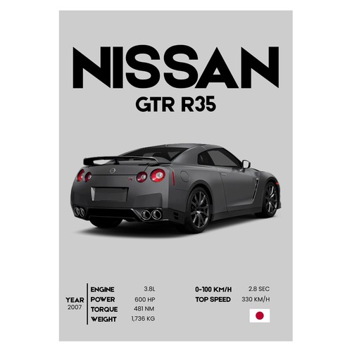 Affiche voiture nissan - affiche,