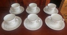 6 Tasses A Cafe En Porcelaine De Limoges Bernardaud Modèle ROSELINE