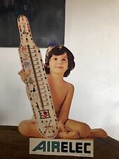 JOLI THERMOMÈTRE PUBLICITAIRE EN CARTON " AIRELEC " VINTAGE