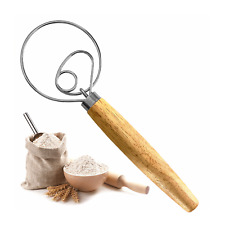 Layba fouet danois fouet à pâte danois avec manche en bois boucles en acier i...