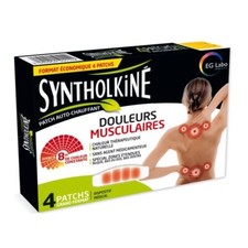 Syntholkiné 4 patchs chauffants pour muscles douloureux