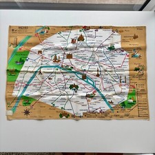 Torchon plan métro RATP Paris - créations Sonacott - vintage
