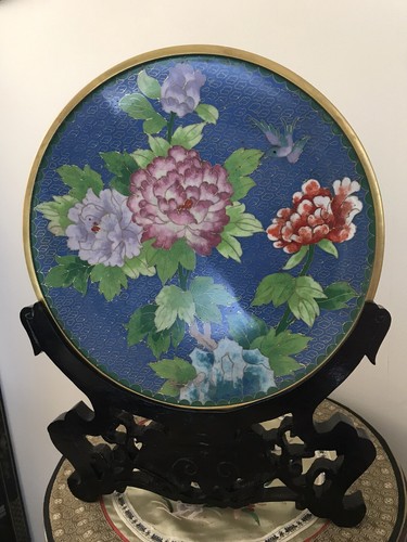 Cloisonne assiette plat bronze - cloisonne,