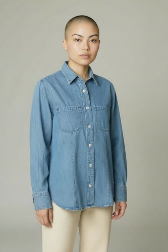 Chemise jean femme avec - chemise, en