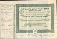 Certificat: TÉLÉPHONES PICART LEBAS (O)