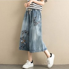 Femme Brodé Pantalon Capri