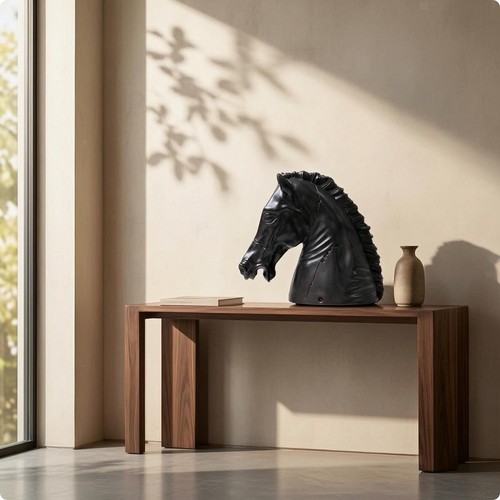 Tête cheval sculptée - tête, de