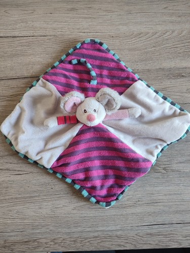 Doudou plat souris beige - souris,