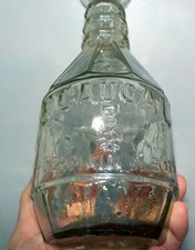 Rare Carafe publicitaire XIXè E. CAUCAL Dist. d'Absinthe à St-Germain-du-Bois