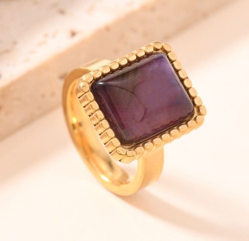 Bague pierre améthyste bijou