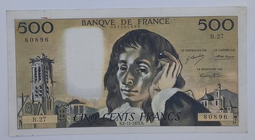 Billet 500 francs pascal - 500,