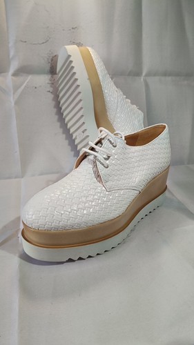 Mules compensées blanches