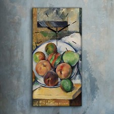 Horloge murale sur toile 30x60 Un Coin de Table Paul Cézanne Cuisine Décor