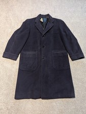 Crombie Coat Mens 42 Blue Wool