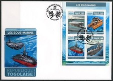 Togo 2017 sous-Marins Feuille