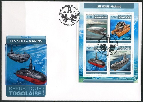 Togo 2017 sous marins feuille - sous-marins,