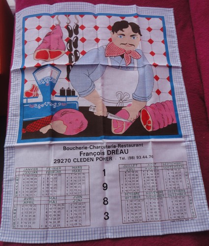 Torchon calendrier année 1983