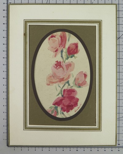 Tableau floral vintage signé - tableau,