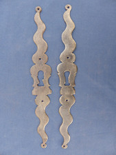 2 entrées serrure flamme fer ancienne Louis XIII portes armoire bahut ht 25 cm