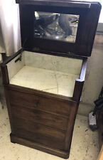 Meuble De Toilette Ancien XIX Louis Philippe 4 Tiroirs Marbre Bois