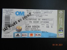 +++ Ticket Billet Football Ligue 1 - OM MARSEILLE V SAINT-ETIENNE 2011 +++