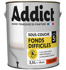 Peinture blanc sous couche universelle glycéro murs plafonds 2.5L ADDICT
