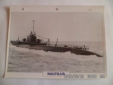 CARTE FICHE NAVIRES DE GUERRE NAUTILUS 1930 SOUS MARIN OCEANIQUE
