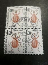 FRANCE 1982, BLOC timbres TAXE 108, INSECTES APODERUS, oblitéré 1° JOUR