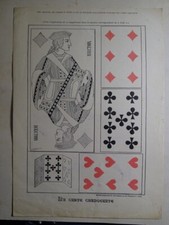 GRAVURE XIX JEU de CARTE