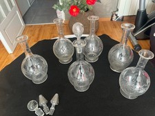 BACCARAT – 6 Carafes  en cristal gravé. 19ème siècle