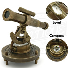 Théodolite En Laiton De Sondage Télescope Boussole Avec Niveau Navigation Marine