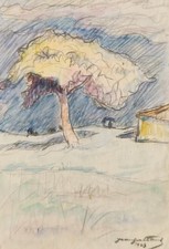 Jean Galland (1880-1958) (05) - aquarelle et crayon - paysage
