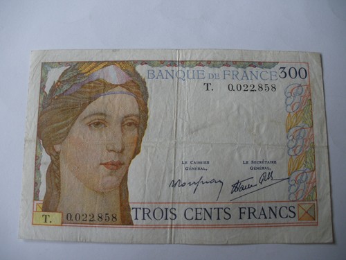 Billet 300 type - 1938, banque