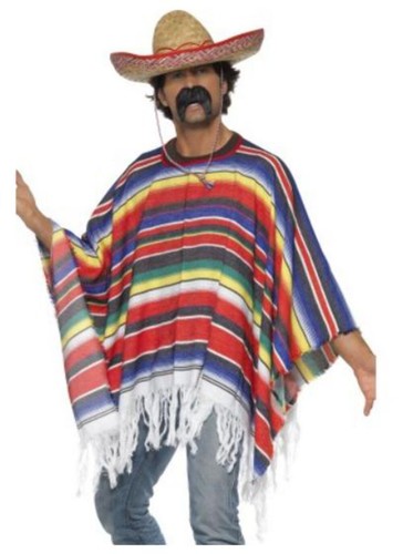 Poncho mexicain adultes - mexicain,