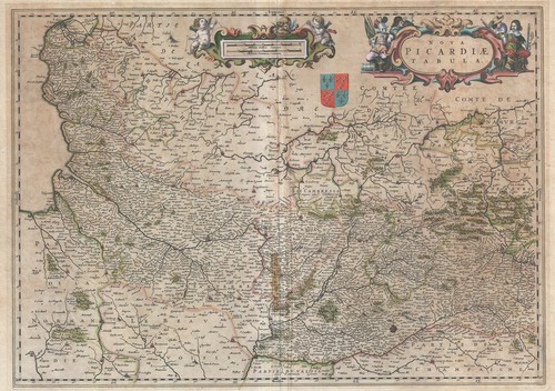 1660 blaeu map picardy - 1660,